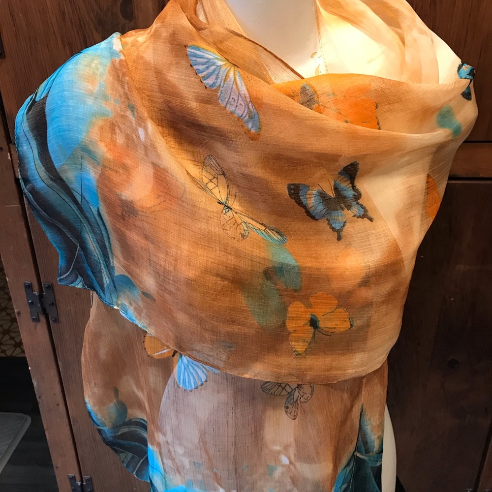 Beautiful Butterfly Scarf - 64x19.5 inches